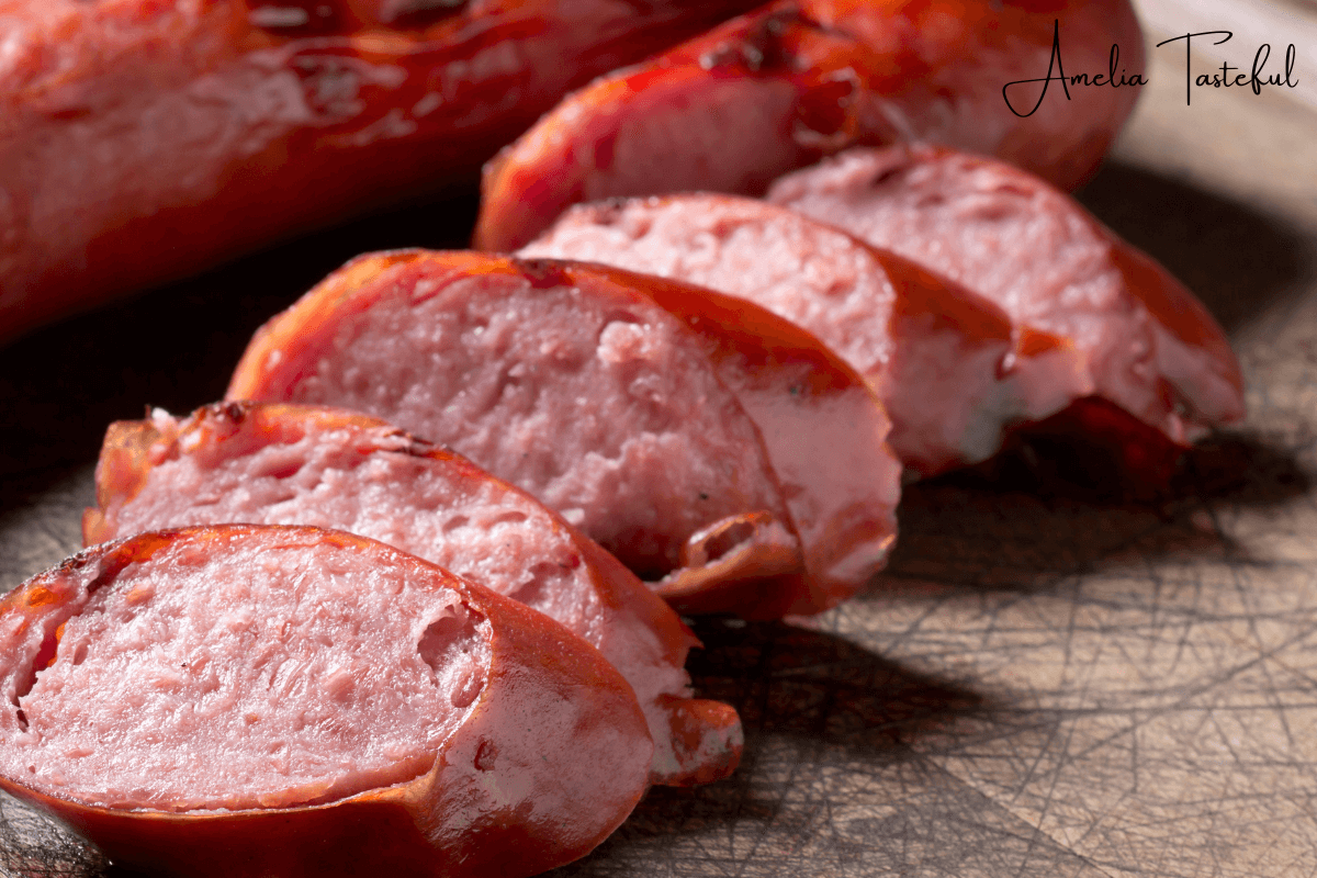 Kielbasa served with a variety of side dishes