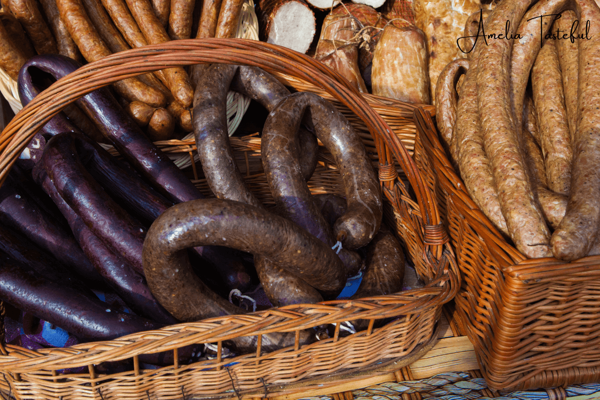 Traditional Polish Kielbasa Served with Sides