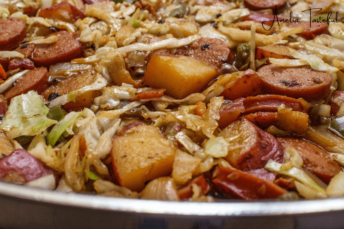 Kielbasa being prepared in traditional Polish methods