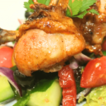 Delicious Pollo Loco Double Chicken Avocado Salad on a plate