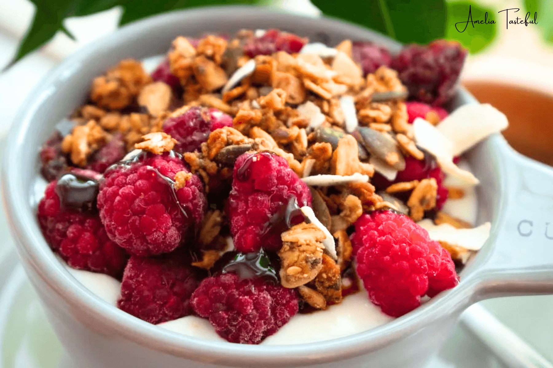 Bowl of frozen overnight oats ready to be thawed