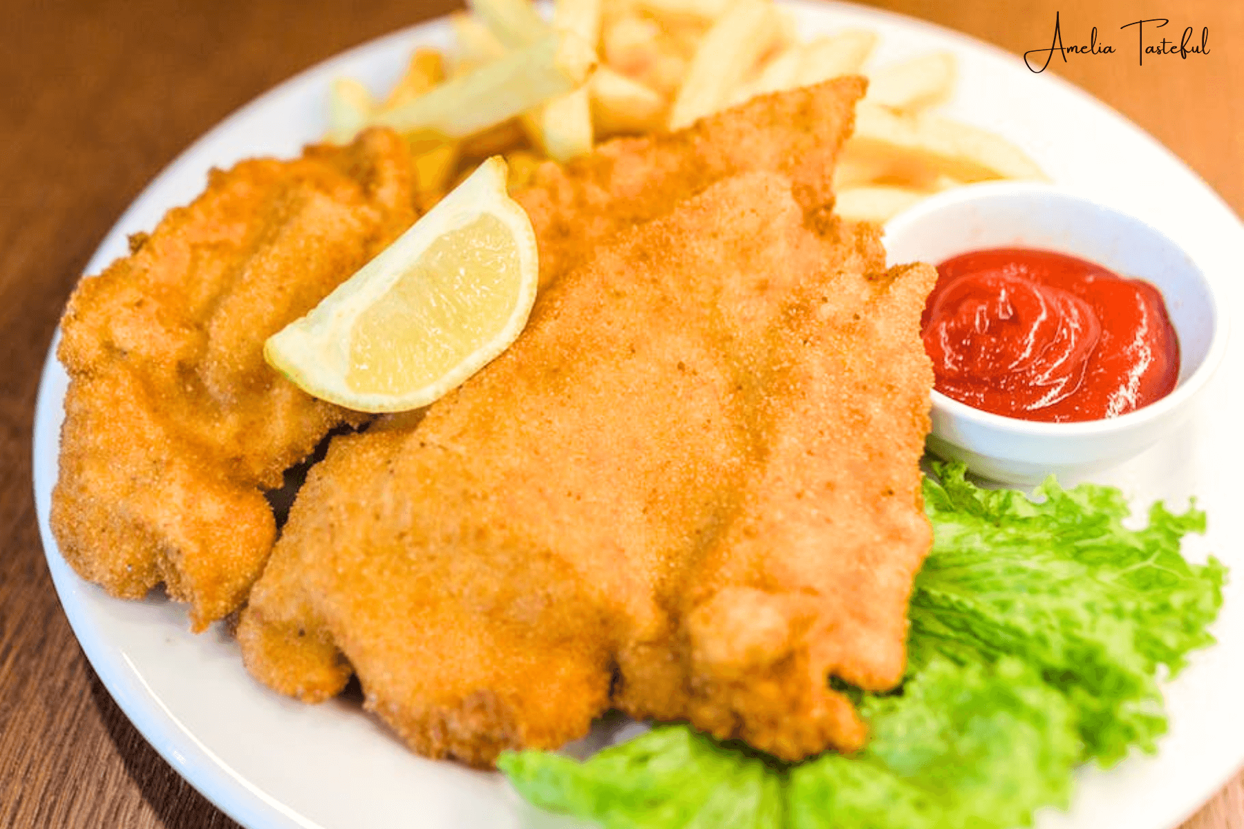 Golden Oven-Baked Chicken Cutlet on a Plate