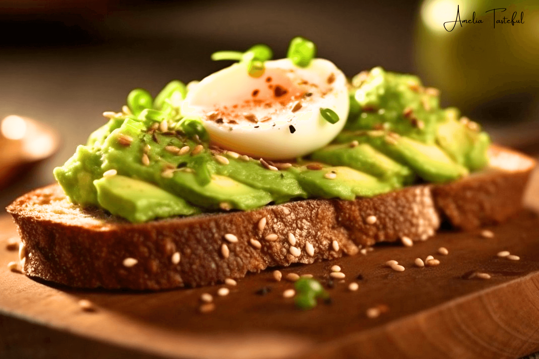 Healthy Avocado and Egg Toast on Whole Grain Bread