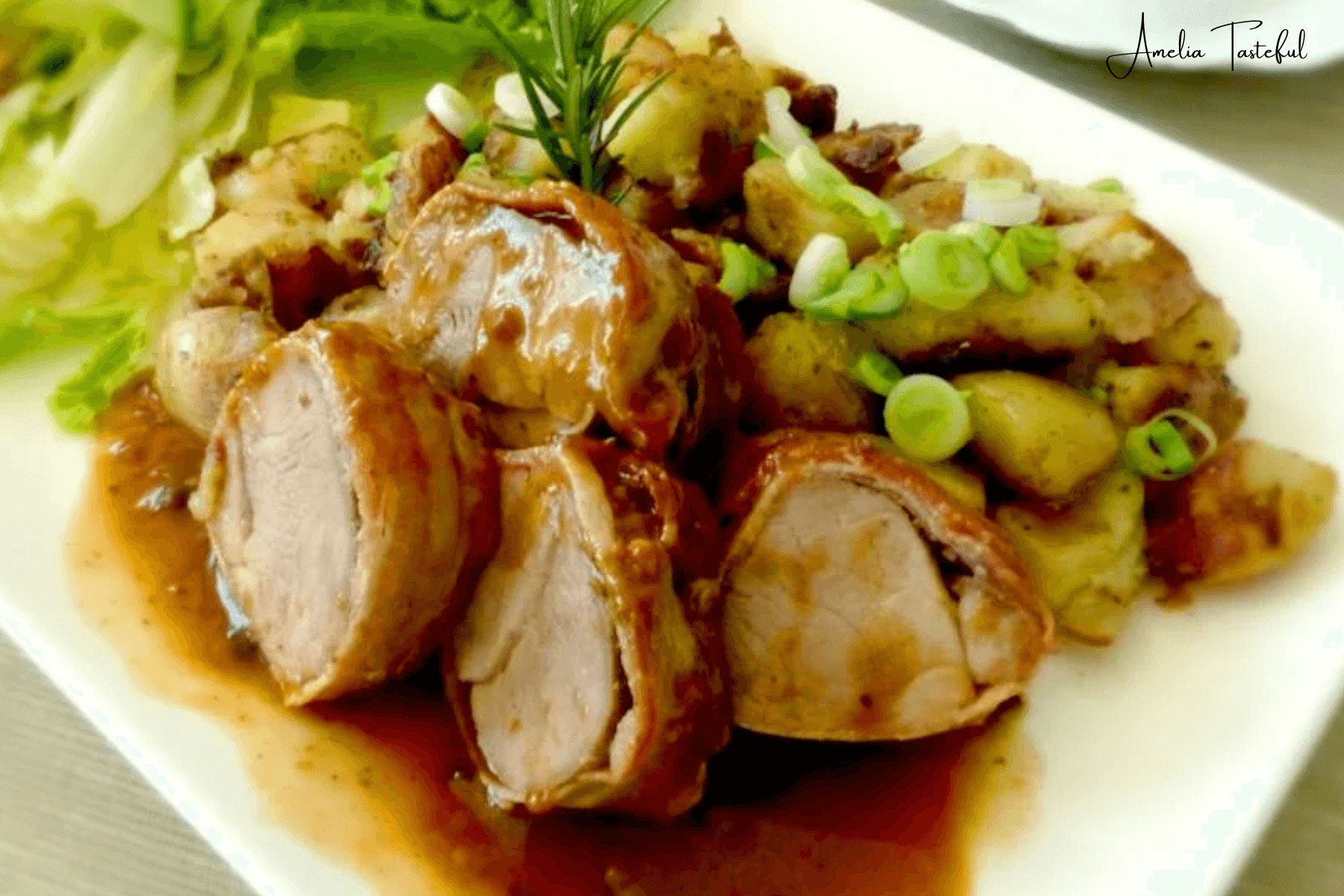 Double Chicken Avocado Salad on a Plate