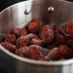 Thawed Strawberries Ready for Cooking