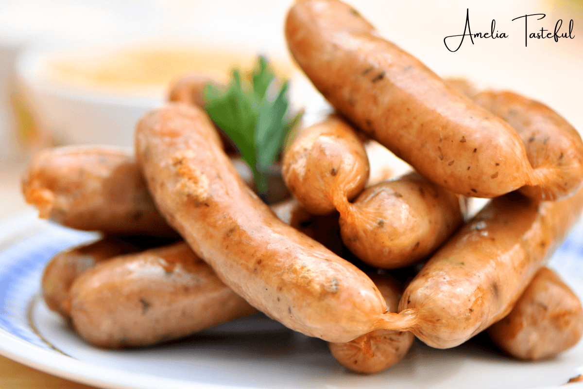  Variety of Sausage Types on a Cutting Board