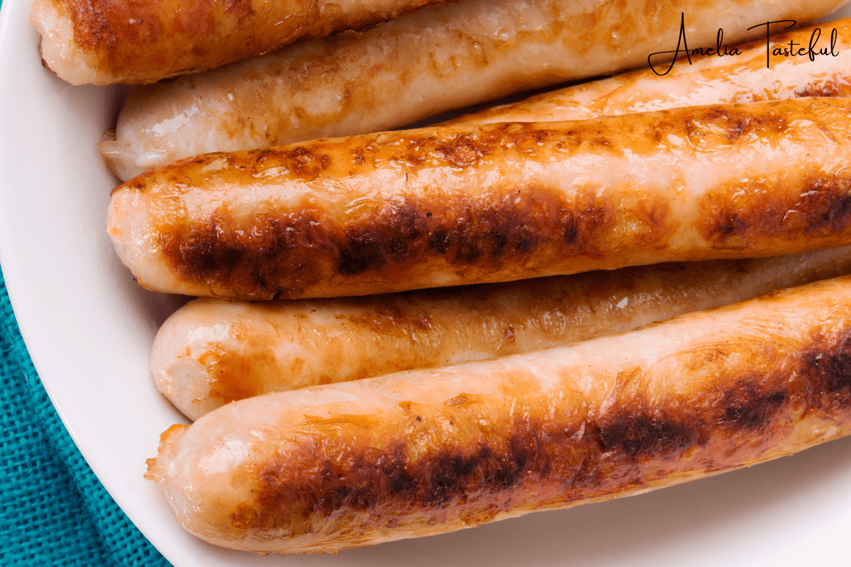 Preparing chicken sausage for cooking