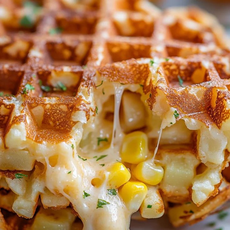 Crispy Cheddar Corn Potato Waffles 4