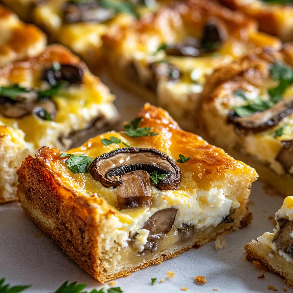 Feta & Mushroom Brunch Squares