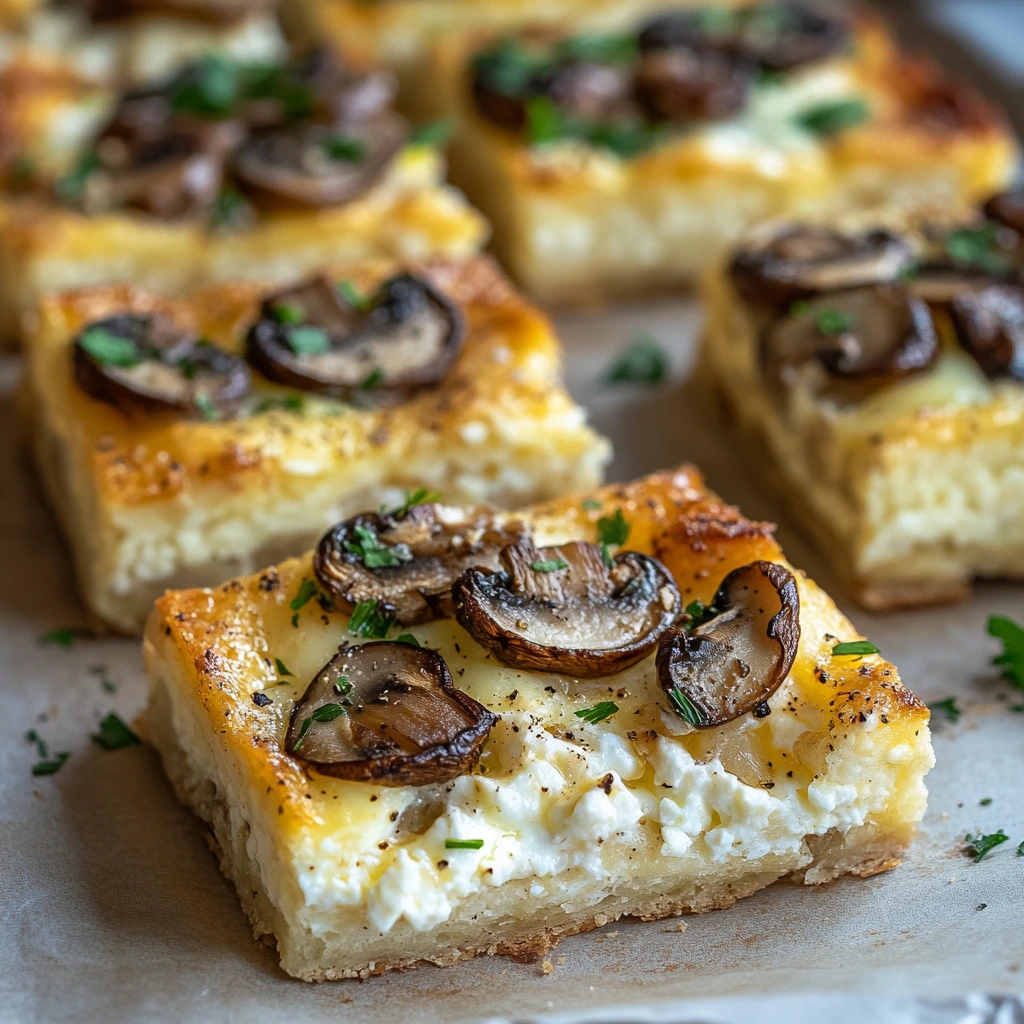 Feta & Mushroom Brunch Squares