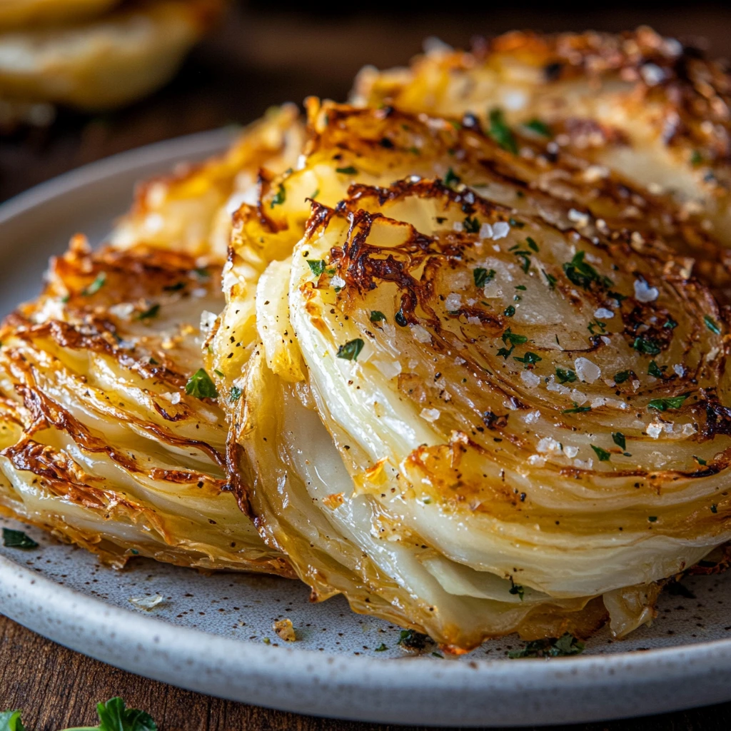 Garlic Butter Roasted Cabbage Slices​ 1