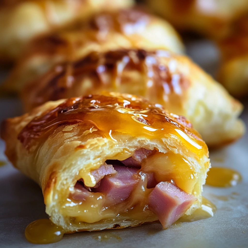 Gouda & Ham Crescent Roll-Ups with Honey Mustard Drizzle 2