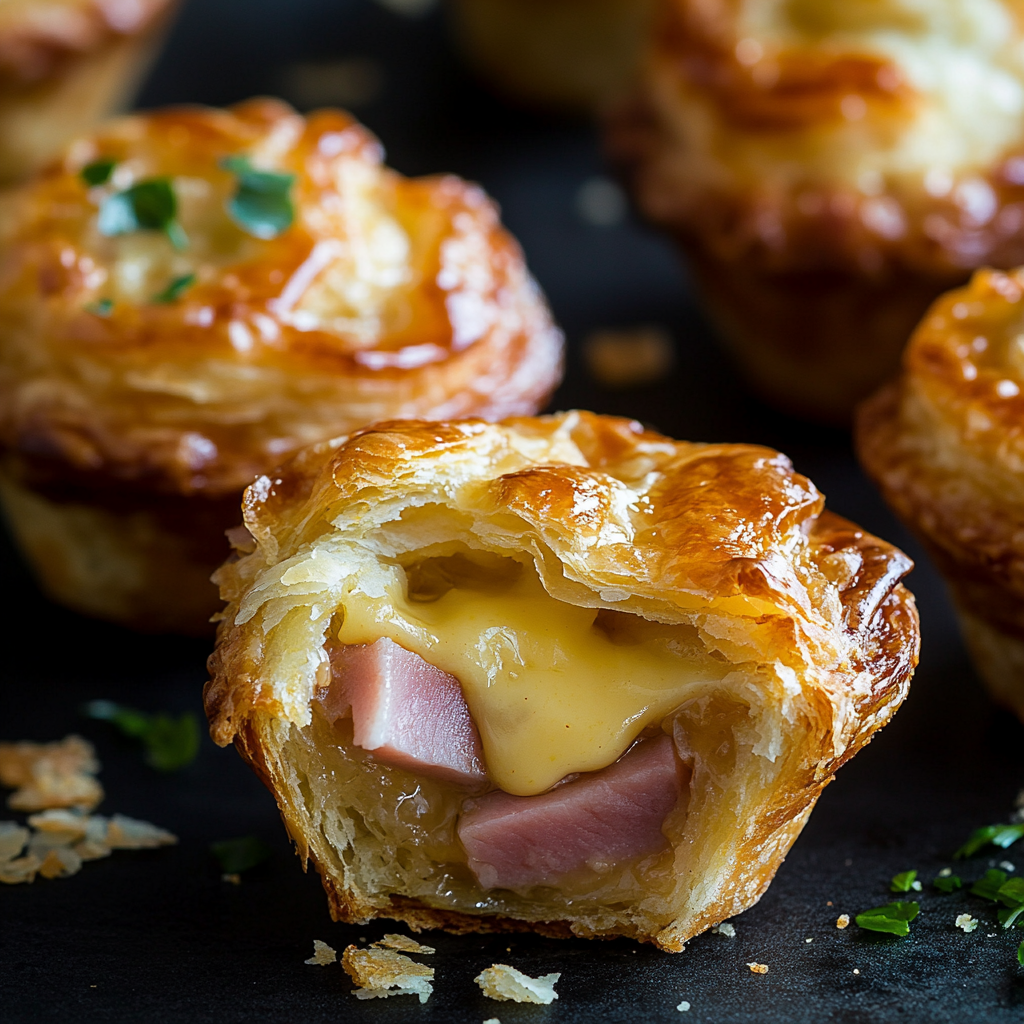 Ham & Gouda Puff Pastry Muffins with Dijon Glaze 2
