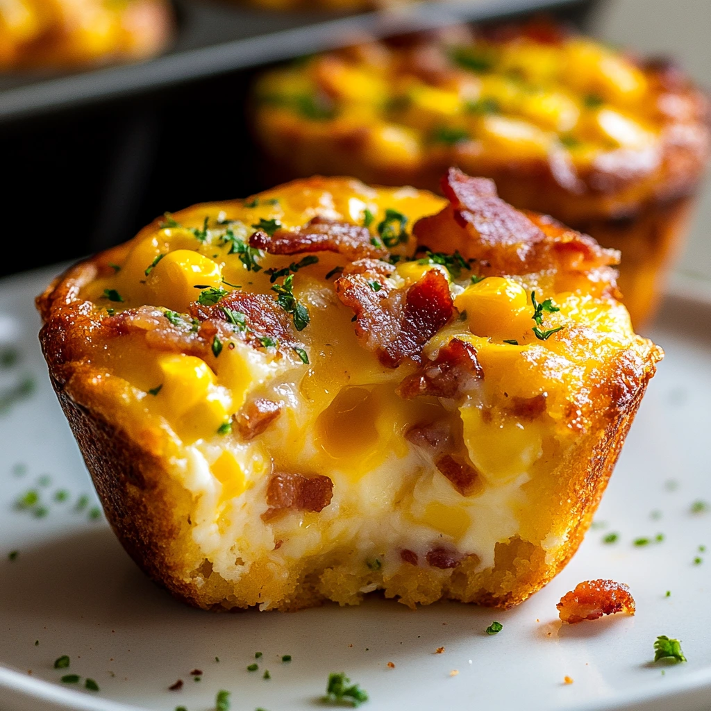 Sweet Corn Bacon Egg Muffin Bake 2