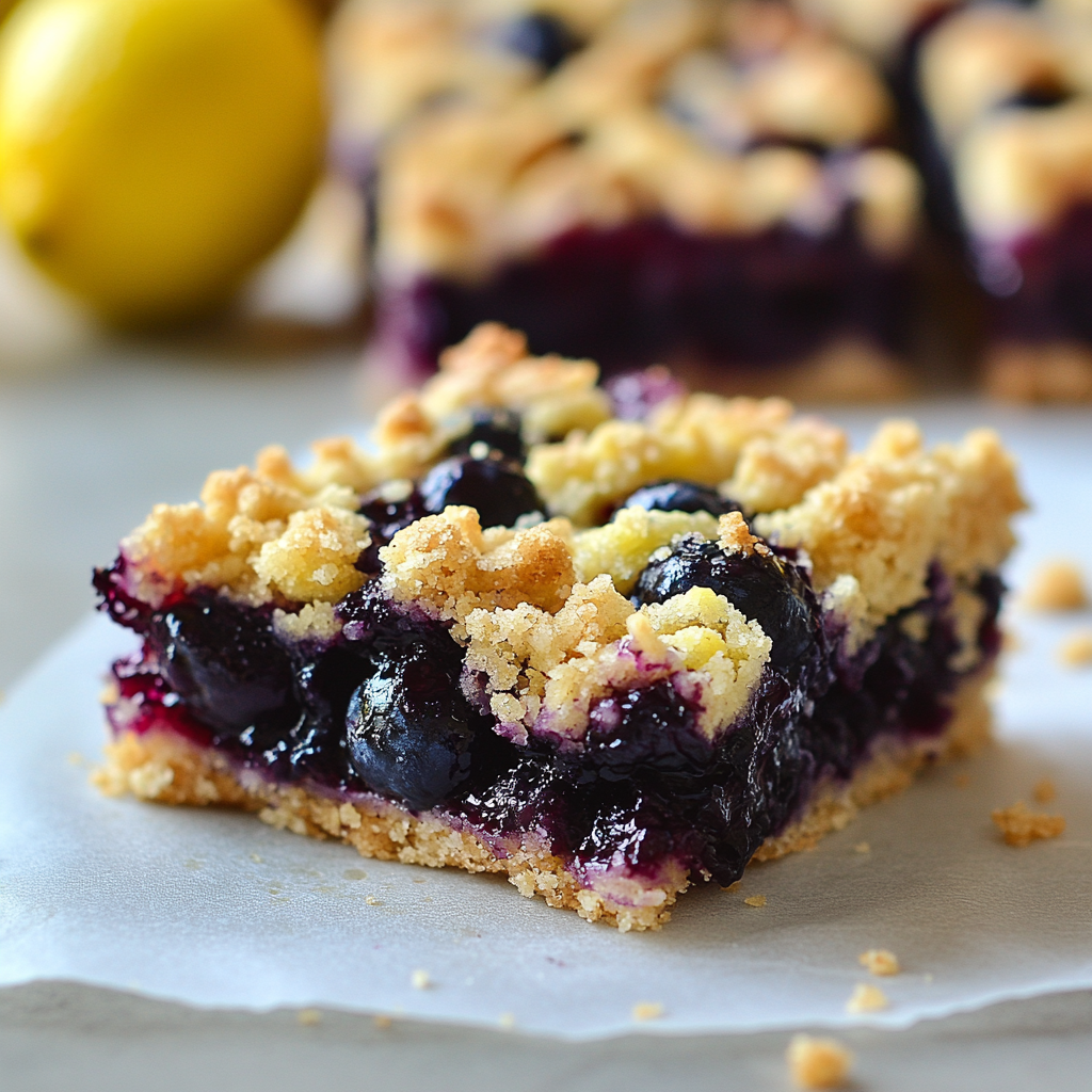 Zesty Lemon & Blueberry Crumble Bars 3