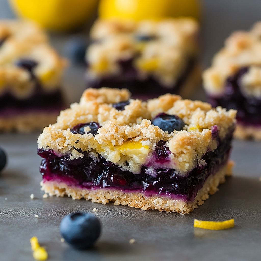 Zesty Lemon & Blueberry Crumble Bars 4