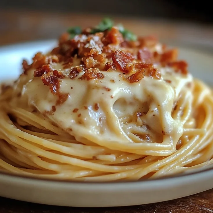 Creamy Garlic Butter Spaghetti with Bacon 1