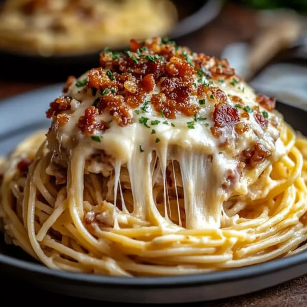Creamy Garlic Butter Spaghetti with Bacon 2