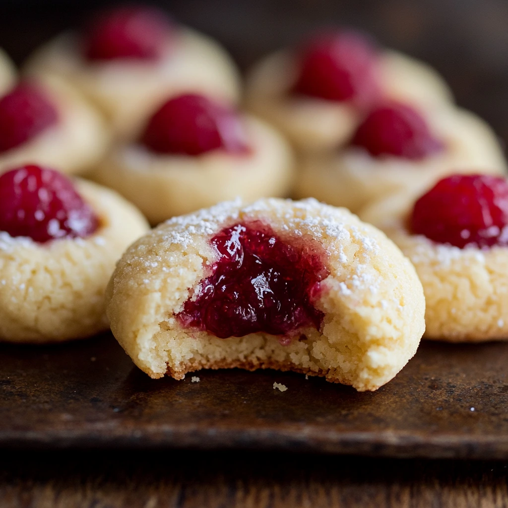 Raspberry Cream Cheese Thumbprint Cookies 4