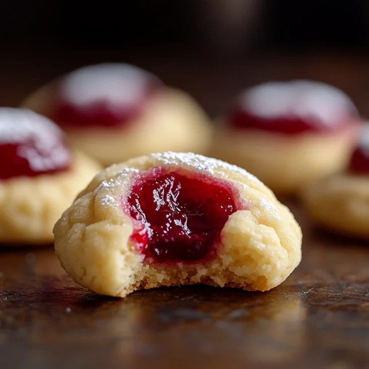Raspberry Cream Cheese Thumbprint Cookies 1