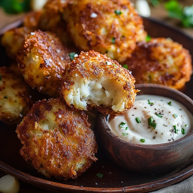 Crispy Parmesan Cabbage Fritters with Roasted Garlic Dip 1
