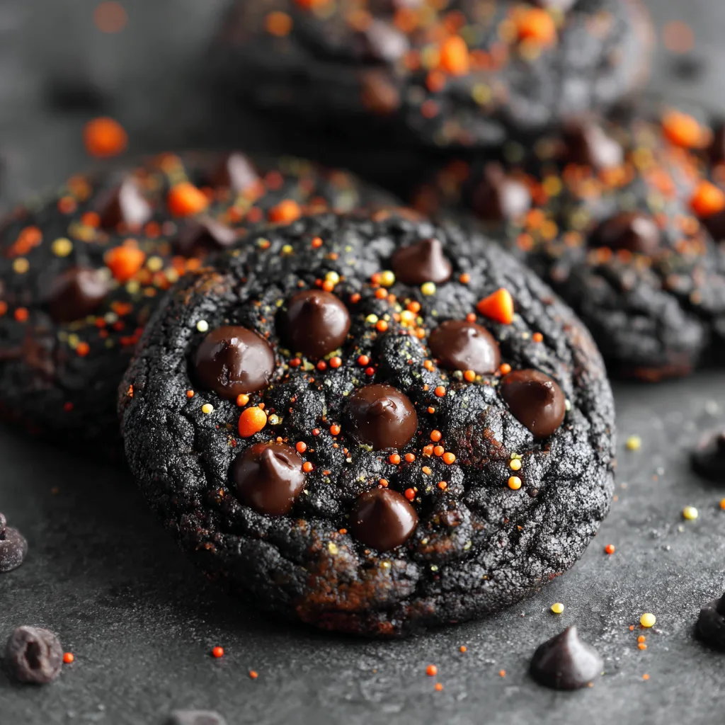 Black Magic Chocolate Chip Cookies for Halloween – Dark, Decadent & Spooky 3