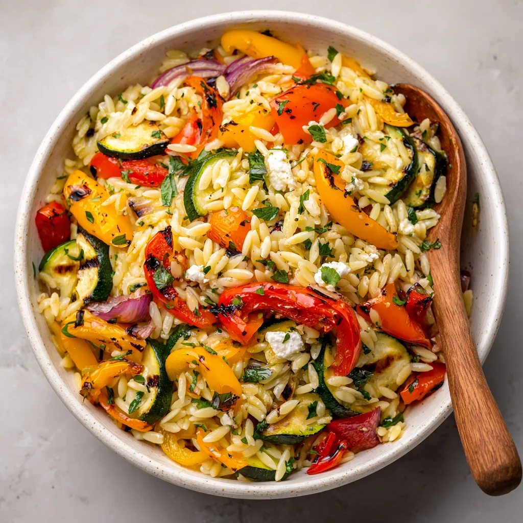 Bright and Zesty Orzo Salad with Roasted Summer Vegetables 2