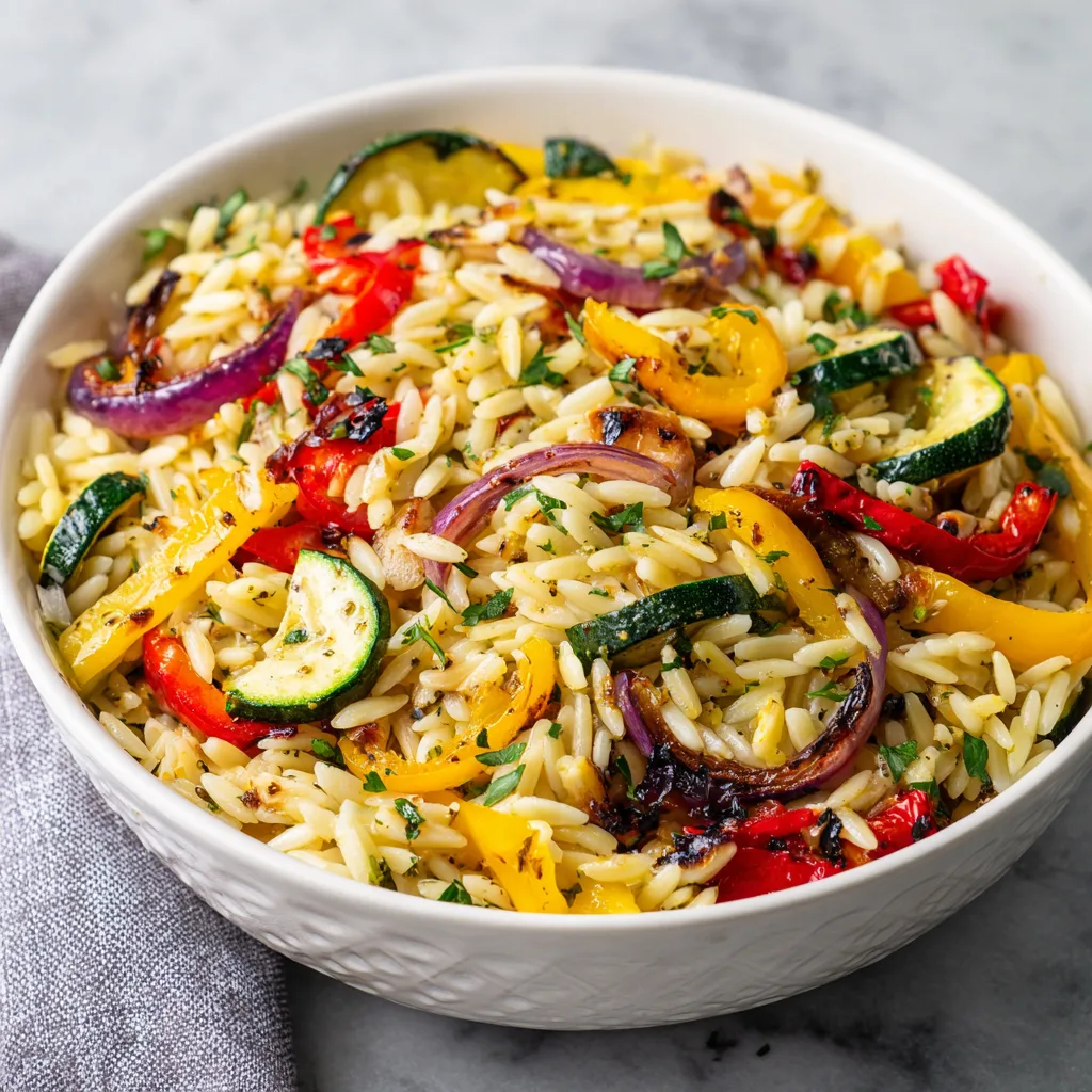 Bright and Zesty Orzo Salad with Roasted Summer Vegetables 4