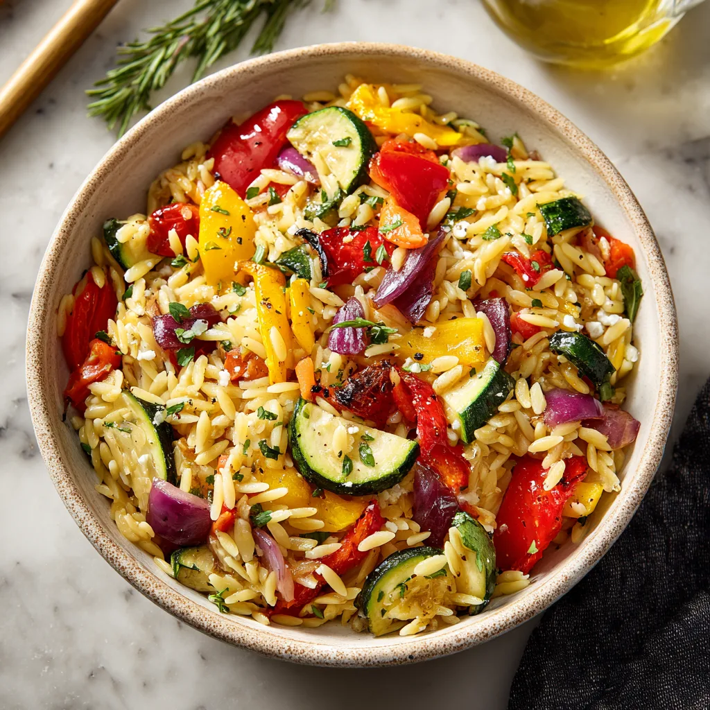 Bright and Zesty Orzo Salad with Roasted Summer Vegetables 3