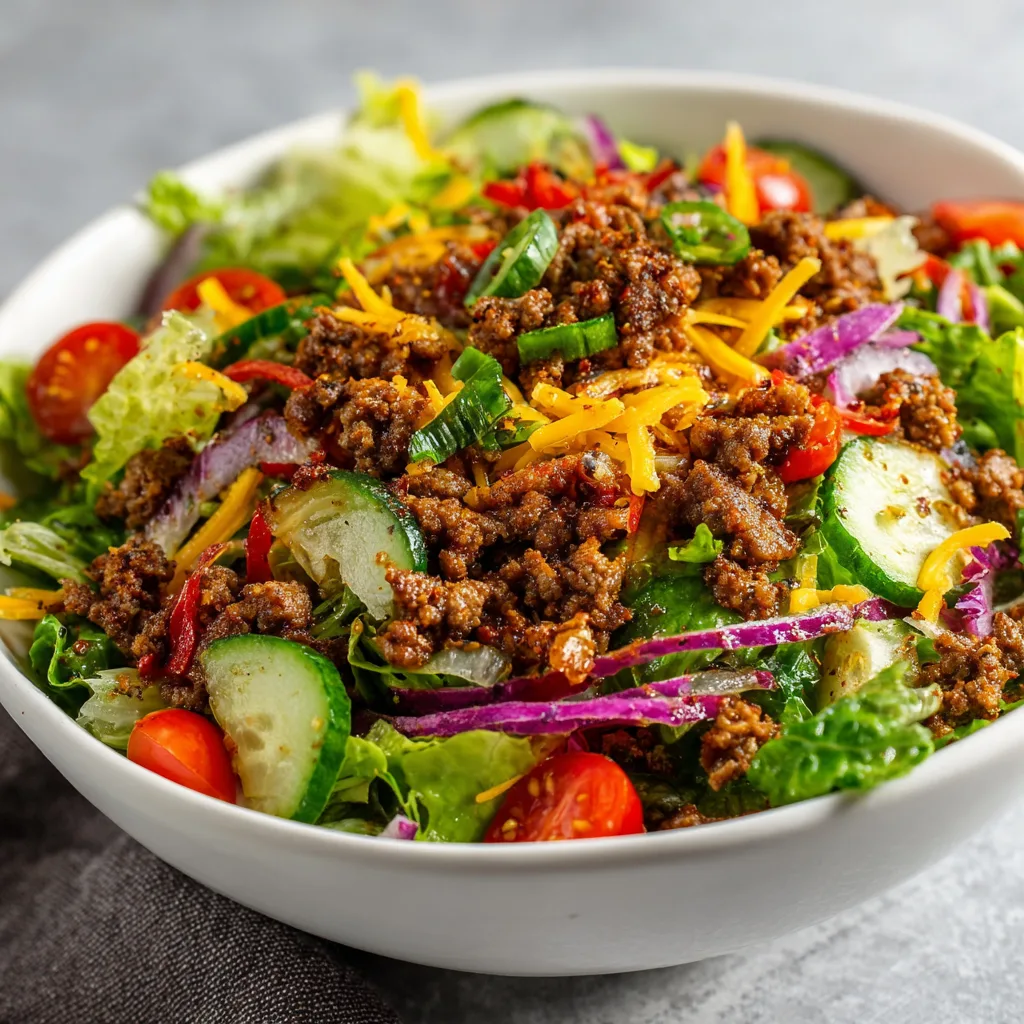 Budget Stuffed Ground Beef Salad – Affordable & Flavorful Meal 4