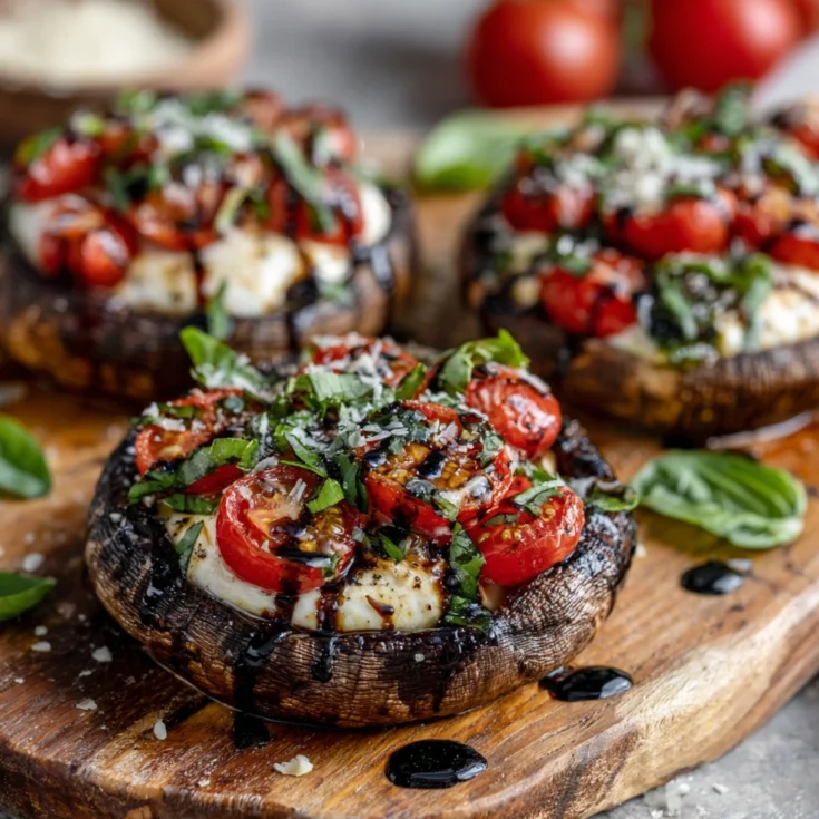 Caprese-Stuffed Portobello Mushrooms with Fresh Mozzarella and Basil 1