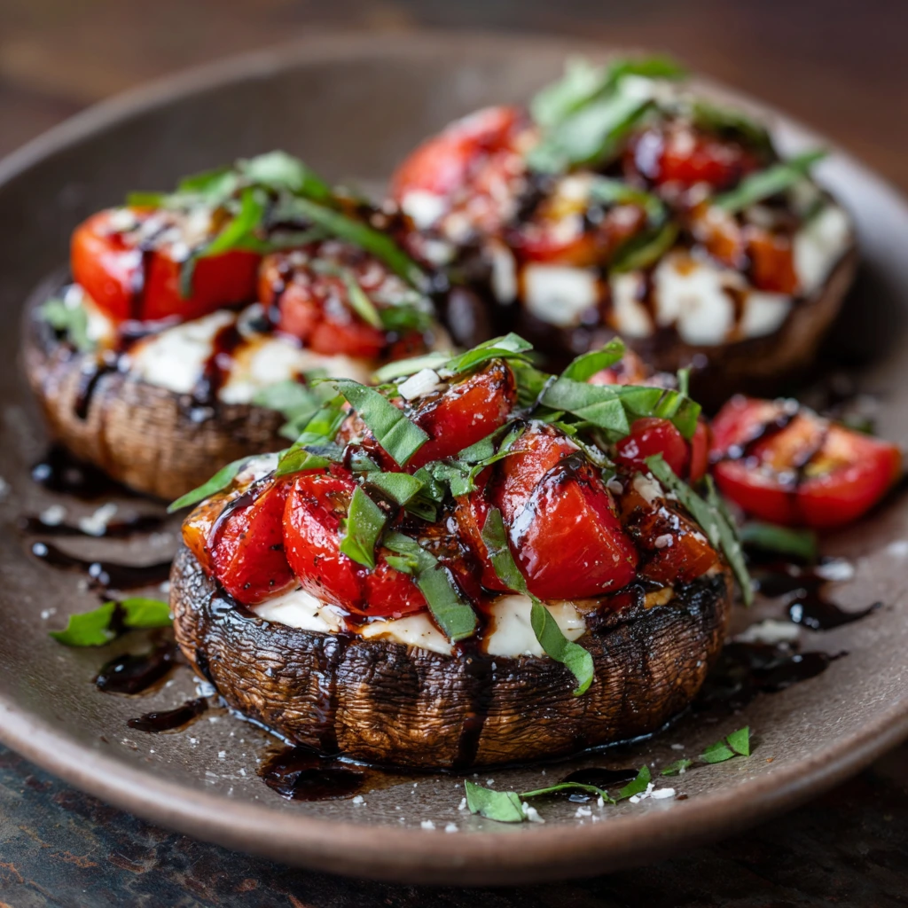 Caprese-Stuffed Portobello Mushrooms with Fresh Mozzarella and Basil 4