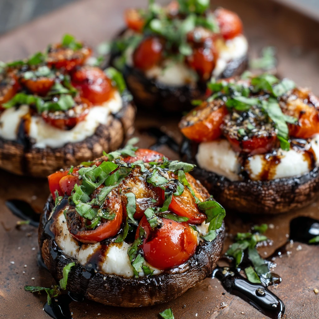Caprese-Stuffed Portobello Mushrooms with Fresh Mozzarella and Basil 2