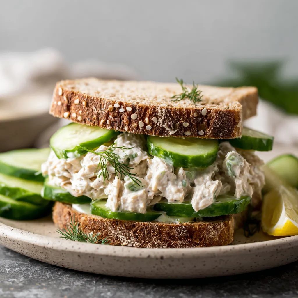 Classic Tuna Salad Sandwich with Crisp Cucumbers 2