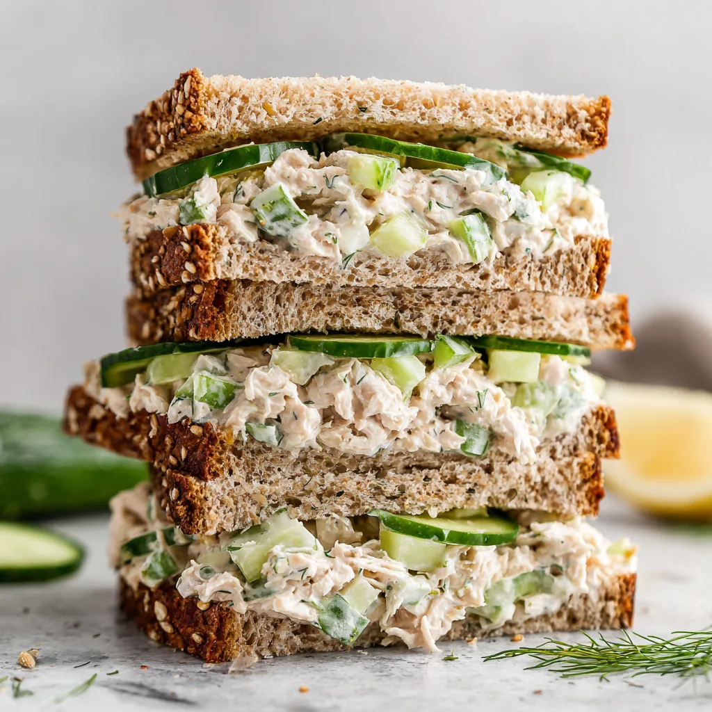 Classic Tuna Salad Sandwich with Crisp Cucumbers 4