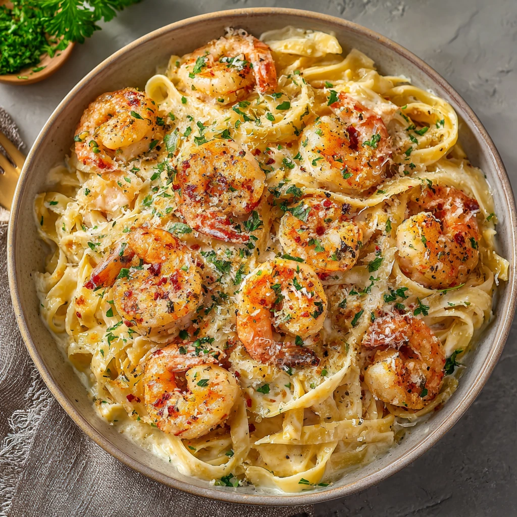 Swap heavy cream for milk + cornstarch for a lighter sauce.

Use gluten-free pasta to suit dietary needs.

Add veggies like spinach or sun-dried tomatoes for extra flavor.

Avoid overcooking shrimp to keep them tender. 4