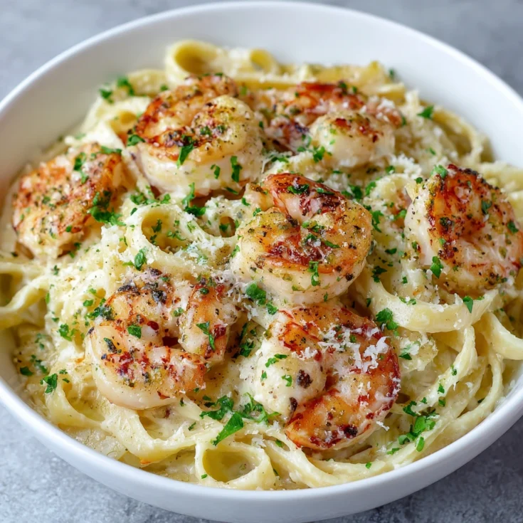 Creamy Garlic Shrimp Fettuccine 1