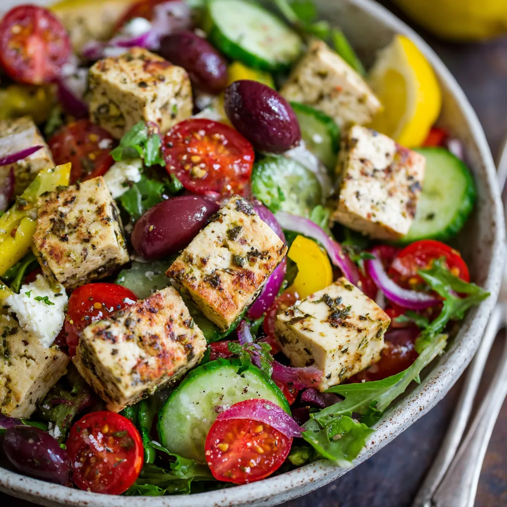 Delicious Mediterranean Tofu Salad for Two! 3