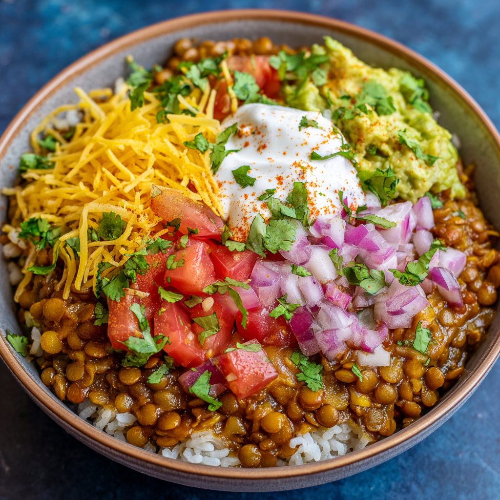 Easy Crockpot Lentils Burrito Bowl – Hearty, Healthy, and Flavorful 4