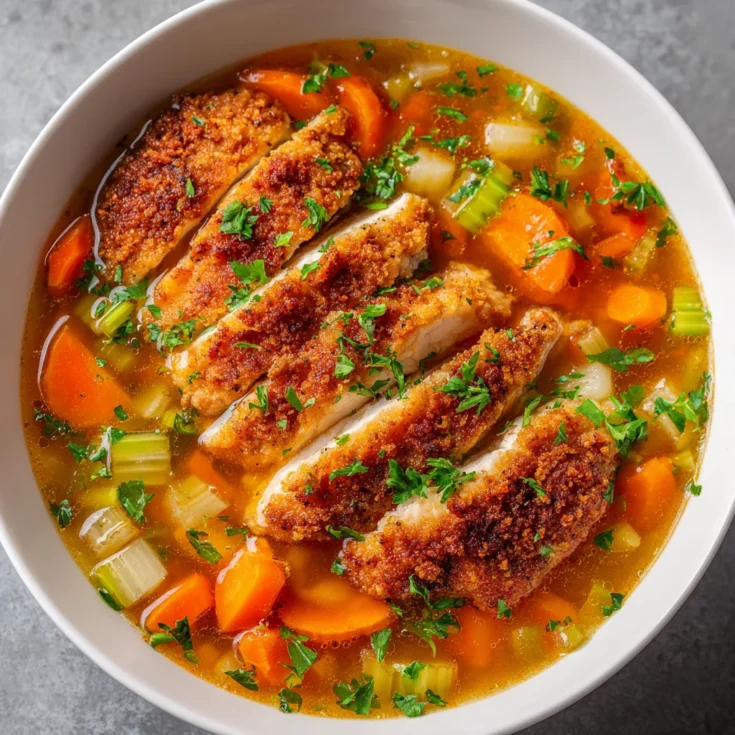 Family-Friendly Crispy Chicken Breast Soup – Comforting & Kid-Approved 1