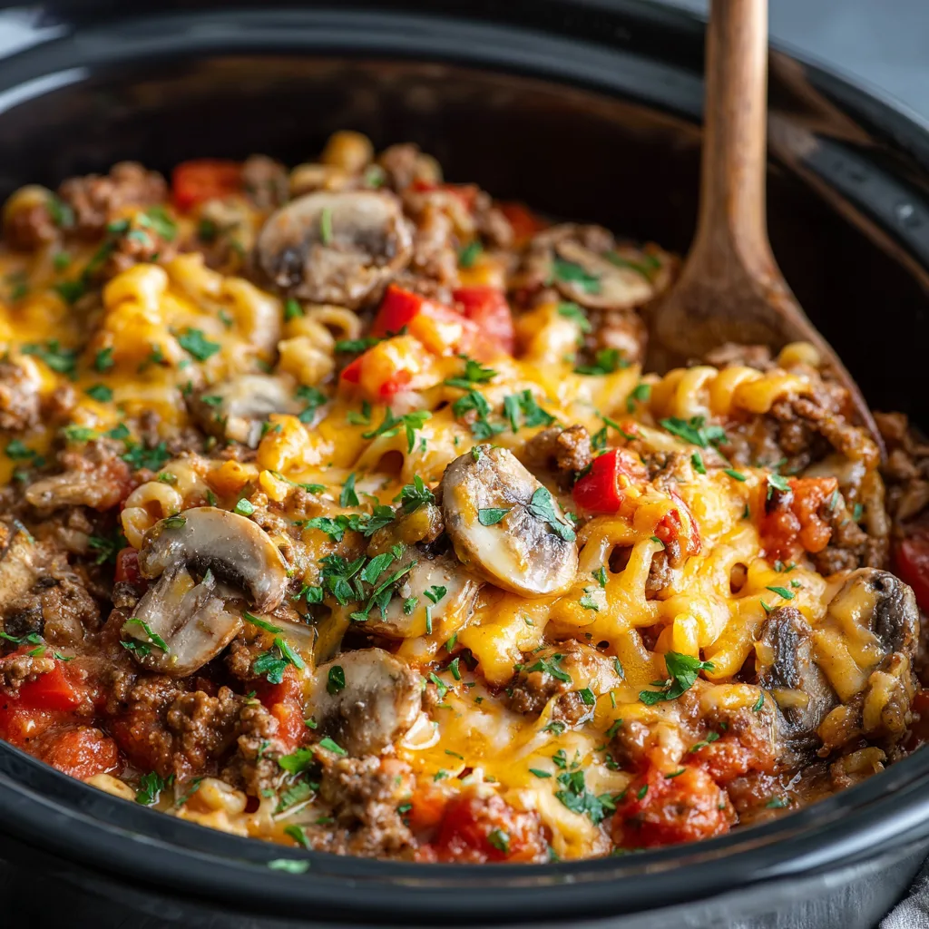 Family-Friendly Crockpot Ground Beef Casserole – Easy, Hearty & Comforting 2