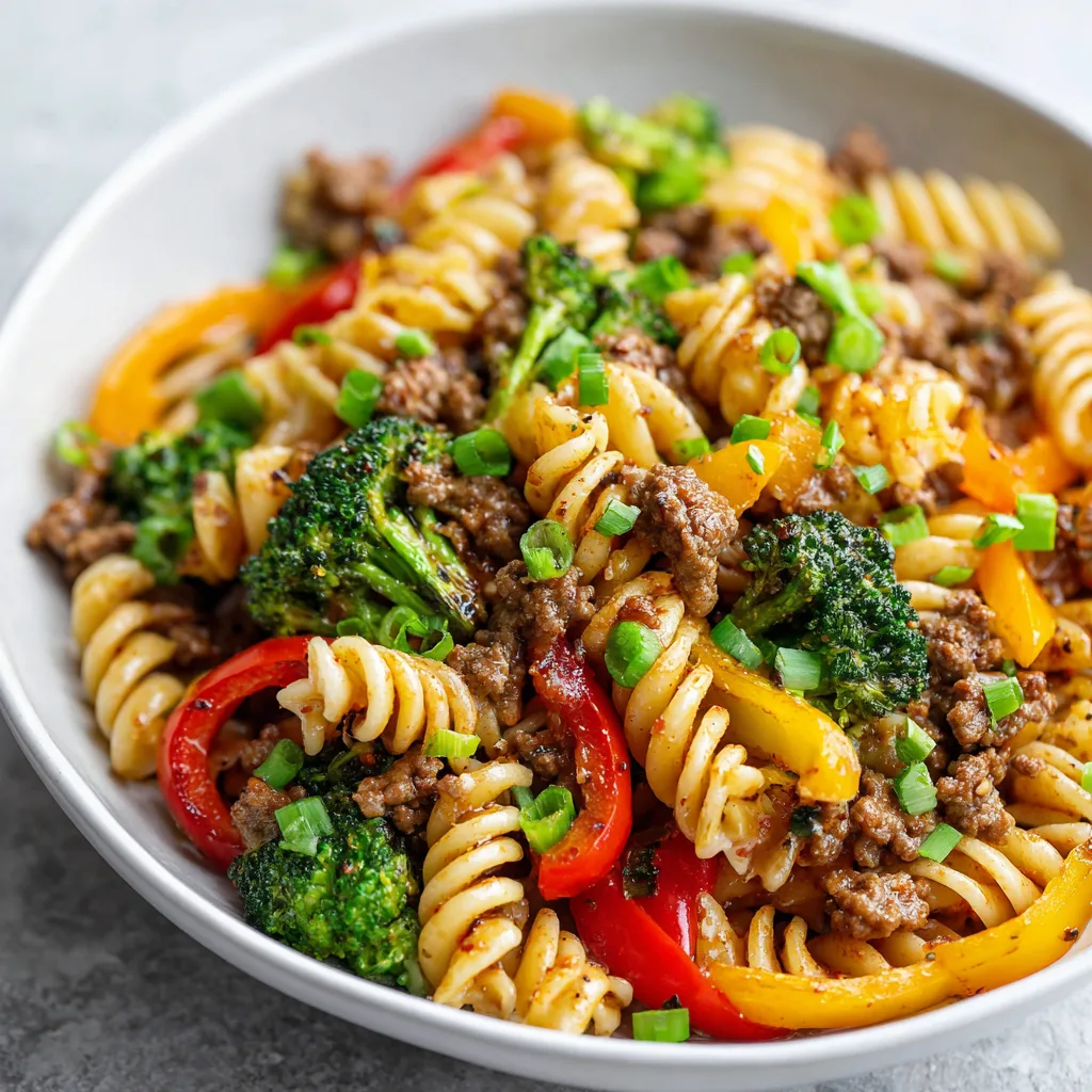 High Protein Stir Fry Ground Beef Pasta – Quick & Nutritious Dinner 2
