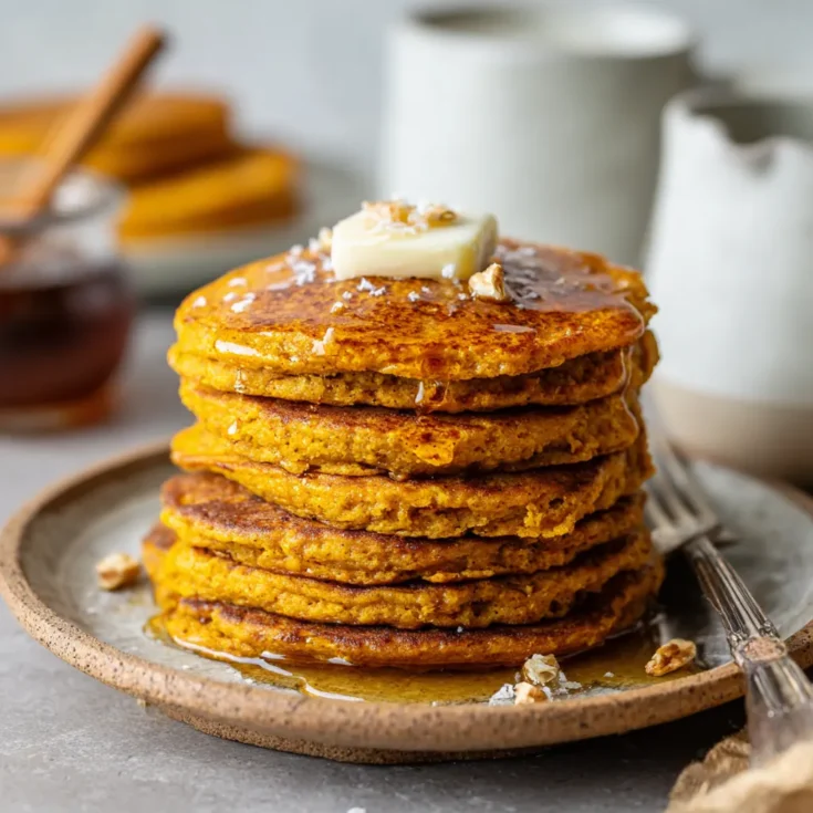 Fluffy Healthy Pumpkin Pancakes! 1