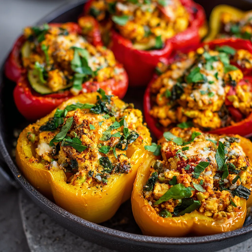 For Dinner Low Carb Tofu Stuffed Peppers – Healthy, Plant-Based & Satisfying 3