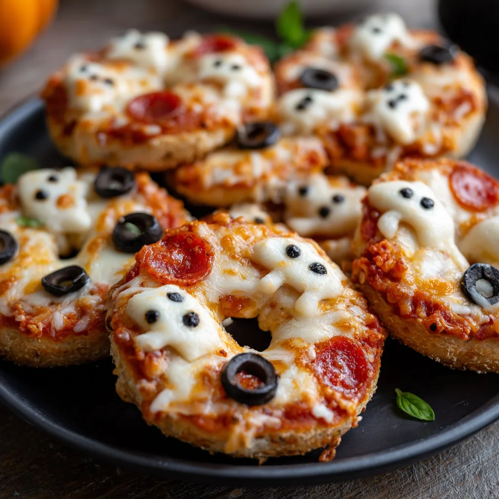 Ghost Pizza Bagels – Easy & Fun Halloween Snack 2