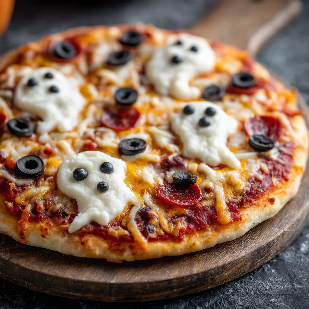 Ghostly Pizza – Fun & Spooky Halloween Pizza Recipe 4