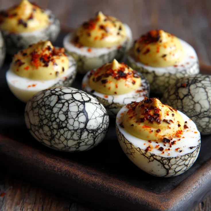Halloween Deviled Tea Eggs – Spooky, Savory & Perfect for Parties 1
