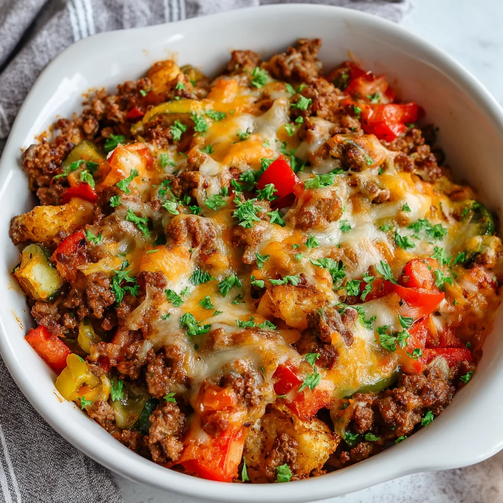 Healthy Air Fryer Ground Beef Casserole – Quick & Nutritious Dinner 4