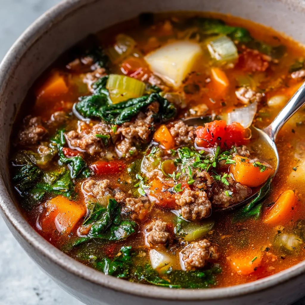 Healthy Slow Cooked Ground Beef Soup – Nutritious and Hearty Crockpot Meal 4