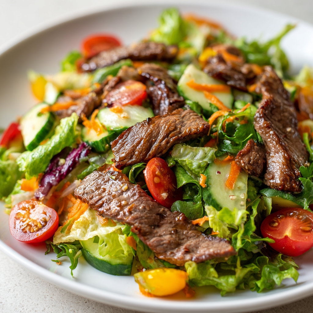 Kid-Friendly Garlic Beef Salad – Easy, Healthy & Packed with Flavor 4
